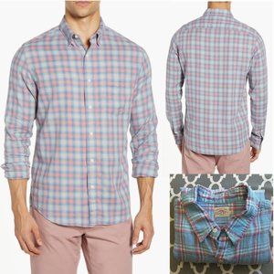 Men's Plaid Button-Down Shirt - Blue and Pink